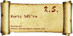 Kurtz Sára névjegykártya