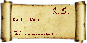 Kurtz Sára névjegykártya